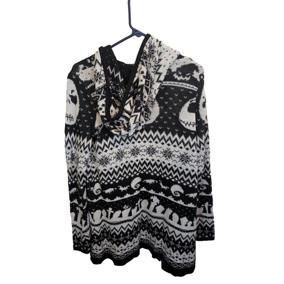 Disney the Nightmare Before Christmas Womens Cardigan Sweater Hooded Open Small - Picture 2 of 9
